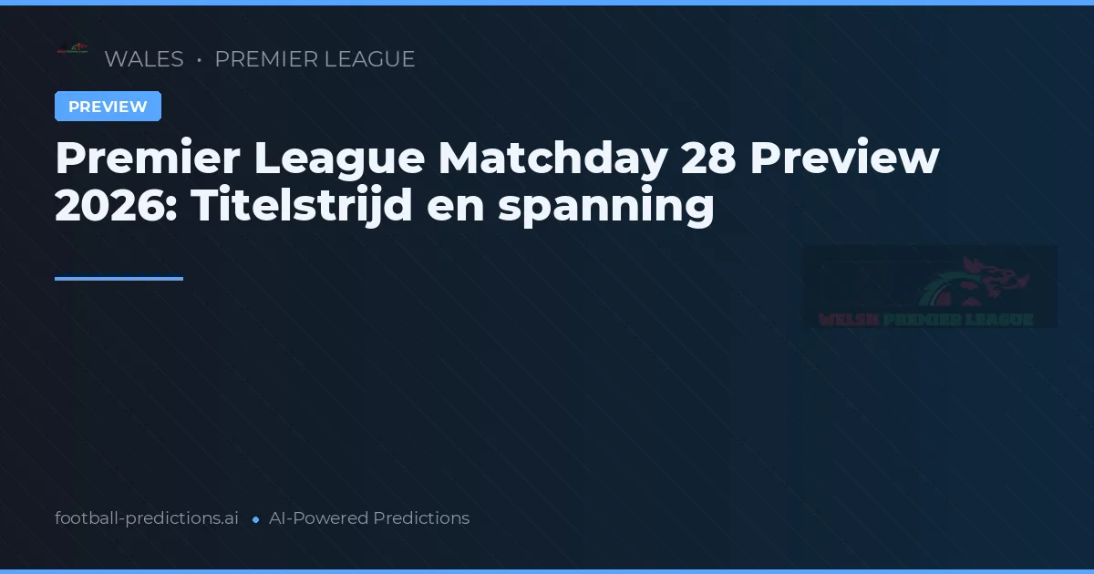 Premier League Matchday 28 Preview 2026: Titelstrijd en spanning