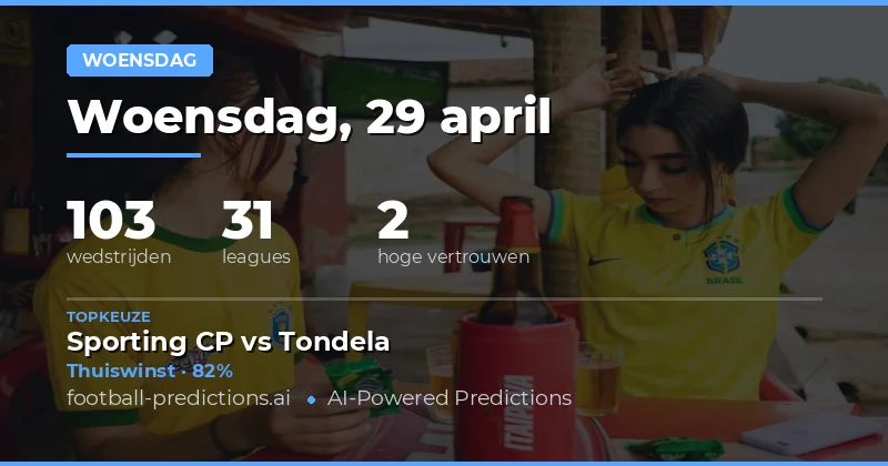 Woensdag voetbalvoorspellingen 29 April 2026