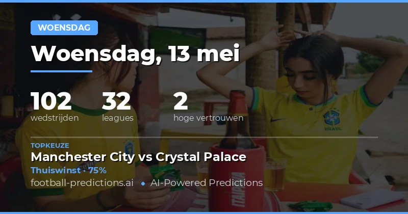 Analyse van de woensdagwedstrijden op 13 mei 2026