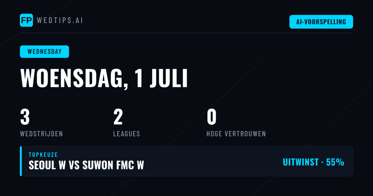 WK-League Dominant met Twee Duels op Woensdag