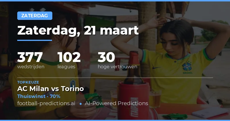 Overzicht van de zaterdagse wedstrijden