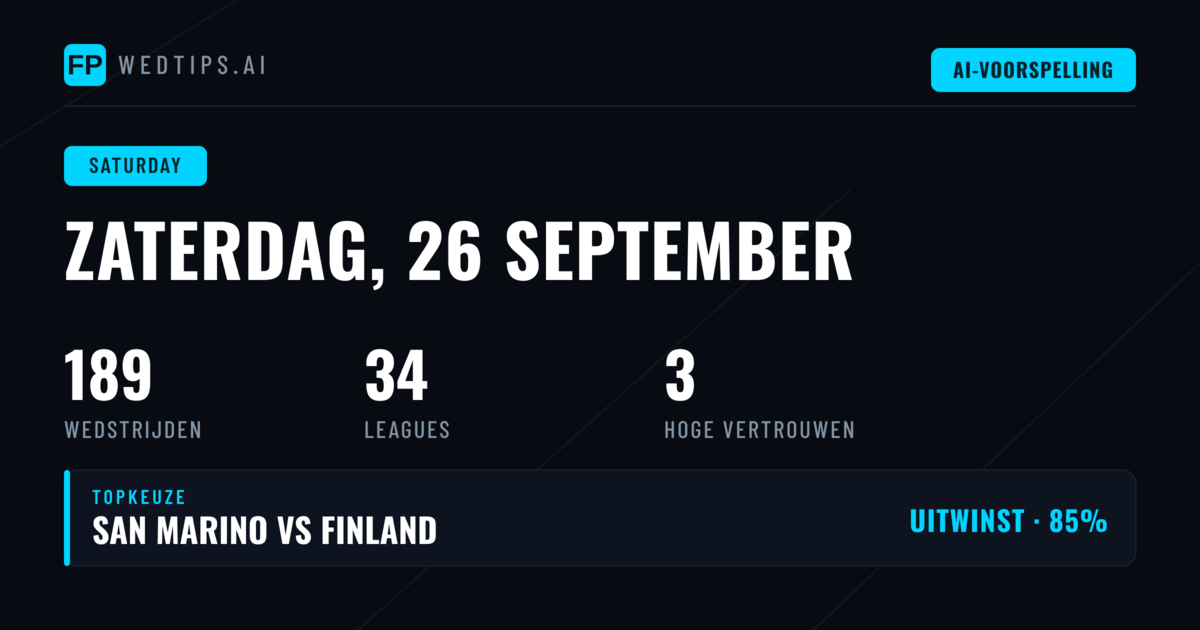 Zaterdag volop voetbalvoorspellingen