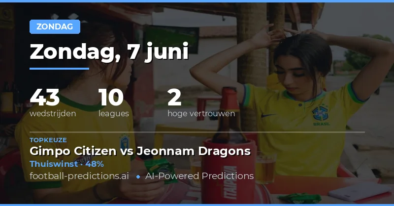 Zondagse Voetbalvoorspellingen - 43 Matches op het Programma