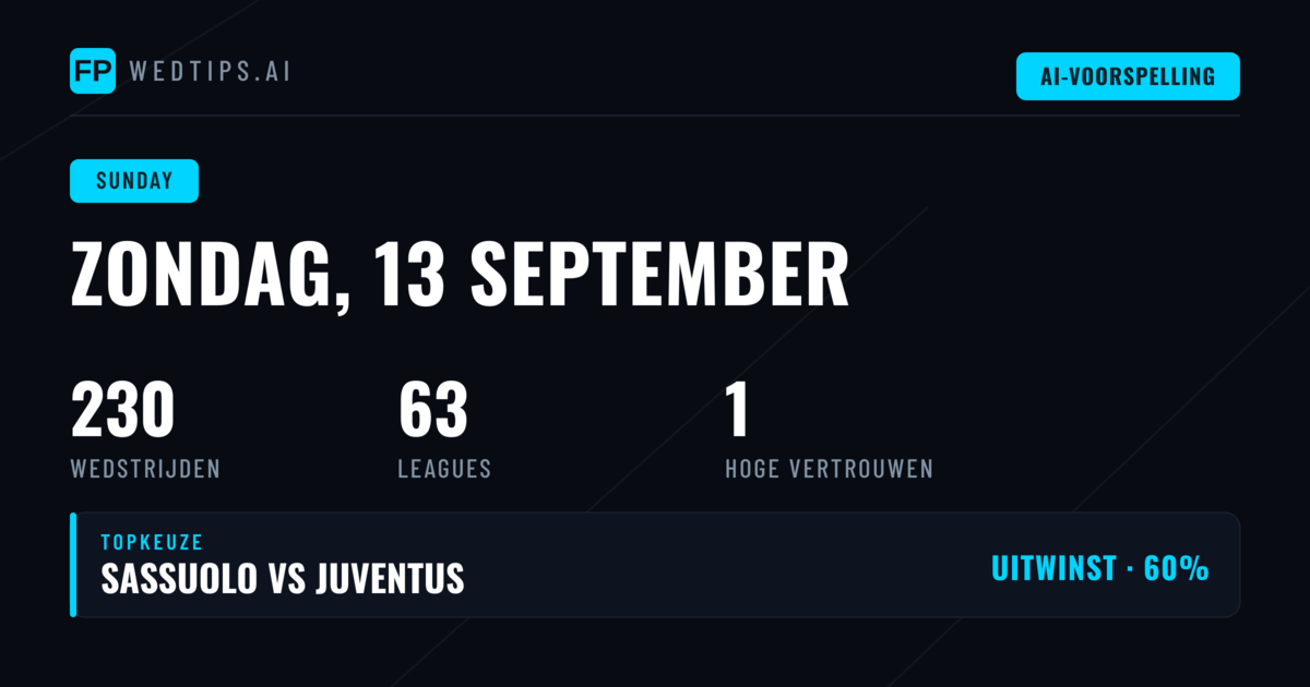 Zondag 13 September: Breed Programma Van Spanje Tot Noorwegen