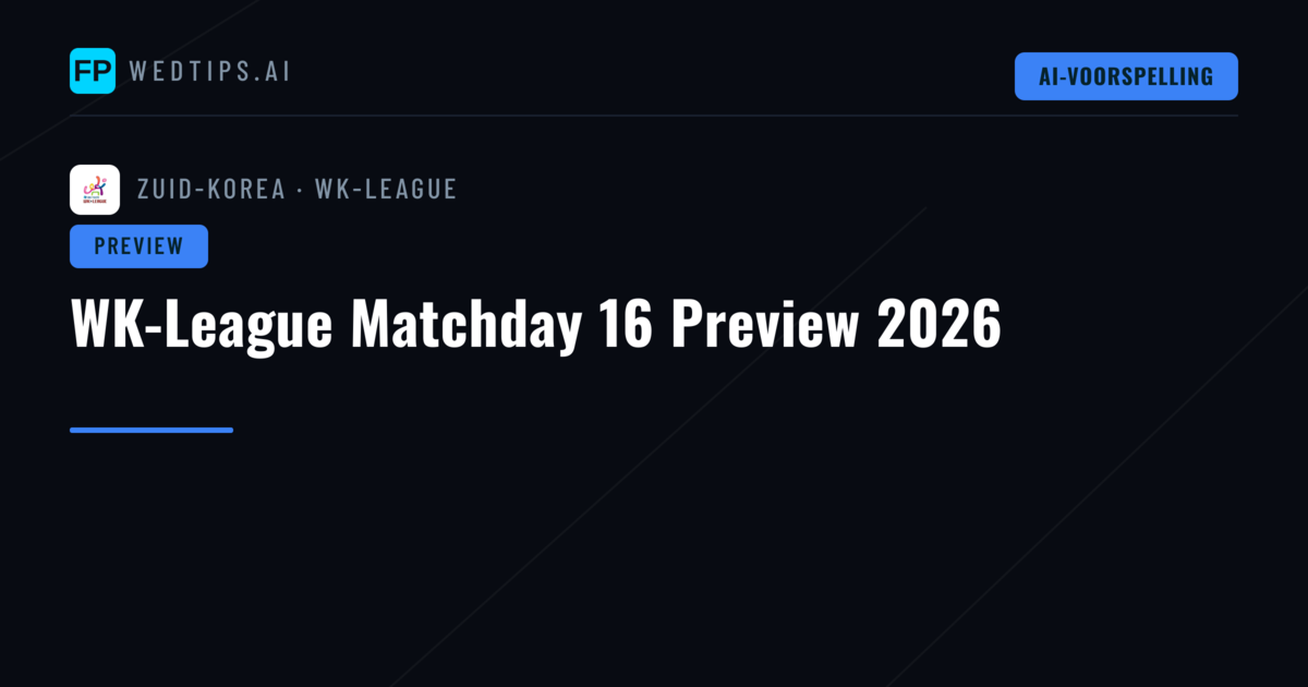 WK-League Matchday 16 Preview 2026