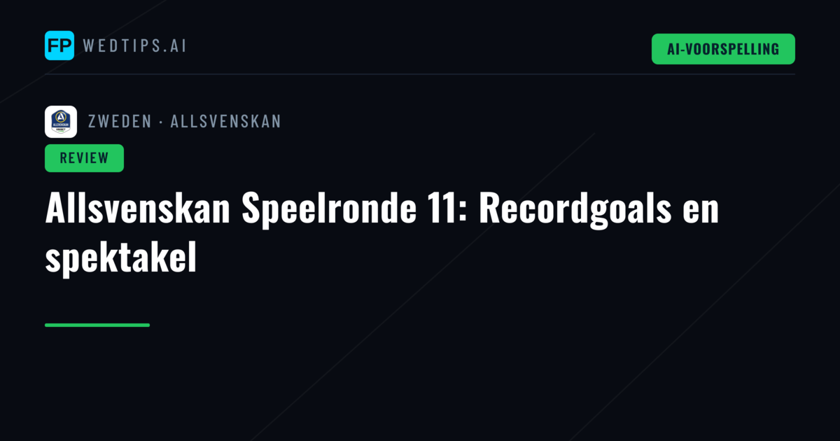Allsvenskan Speelronde 11: Recordgoals en spektakel