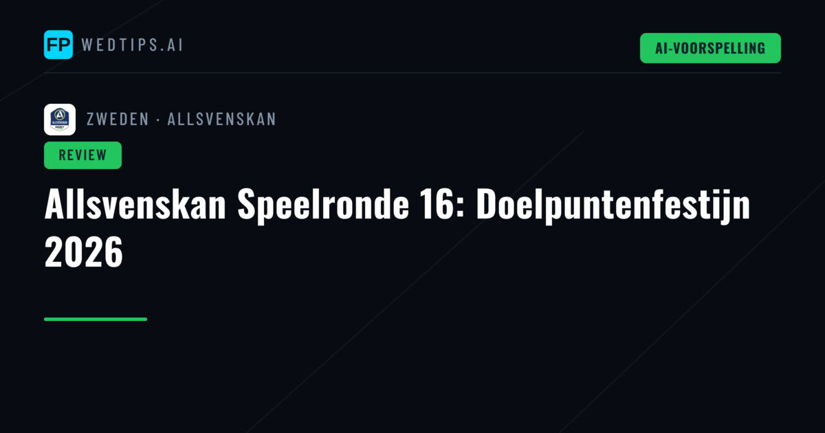 Allsvenskan Speelronde 16: Doelpuntenfestijn 2026