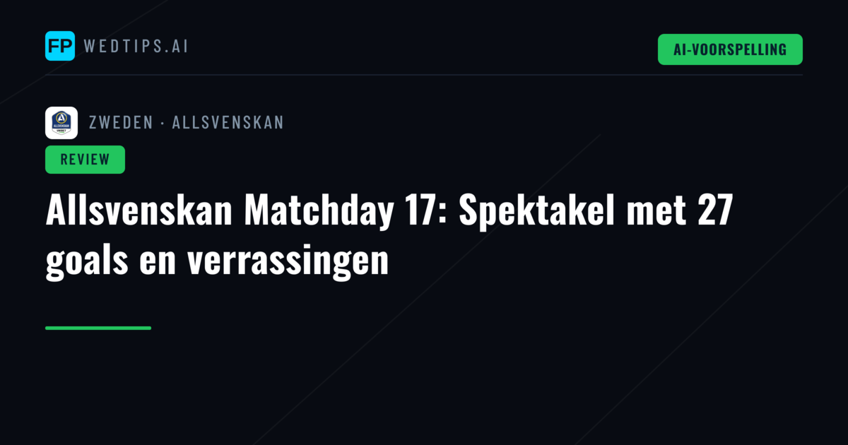 Allsvenskan Matchday 17: Spektakel met 27 goals en verrassingen