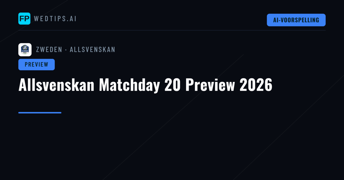 Allsvenskan Matchday 20 Preview 2026