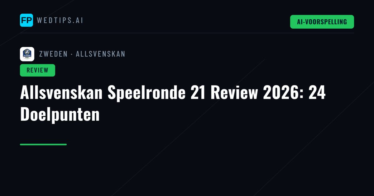 Allsvenskan Speelronde 21 Review 2026: 24 Doelpunten