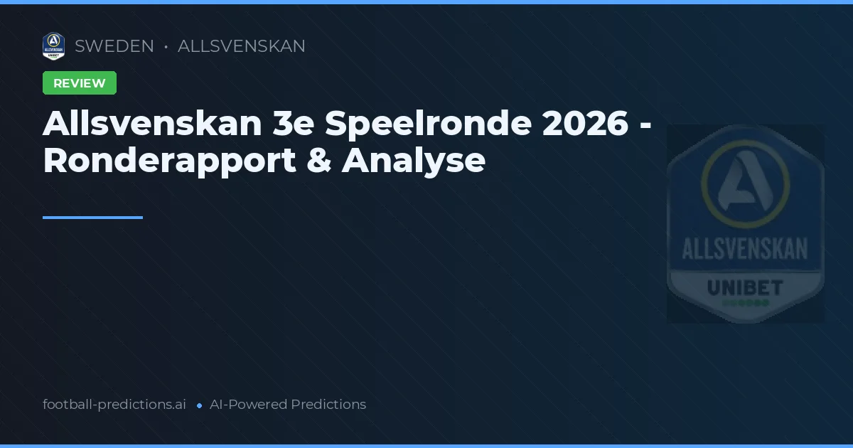 Allsvenskan 3e Speelronde 2026 - Ronderapport & Analyse