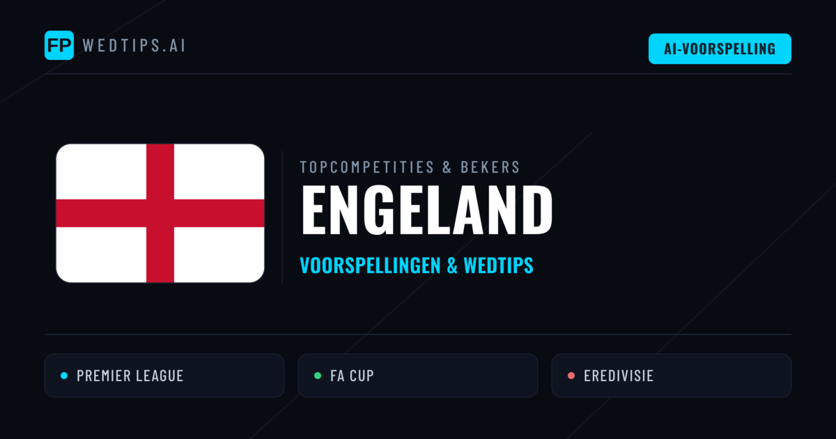 Engeland Voorspellingen & Tips - Voetbal voorspellingen en wedden
