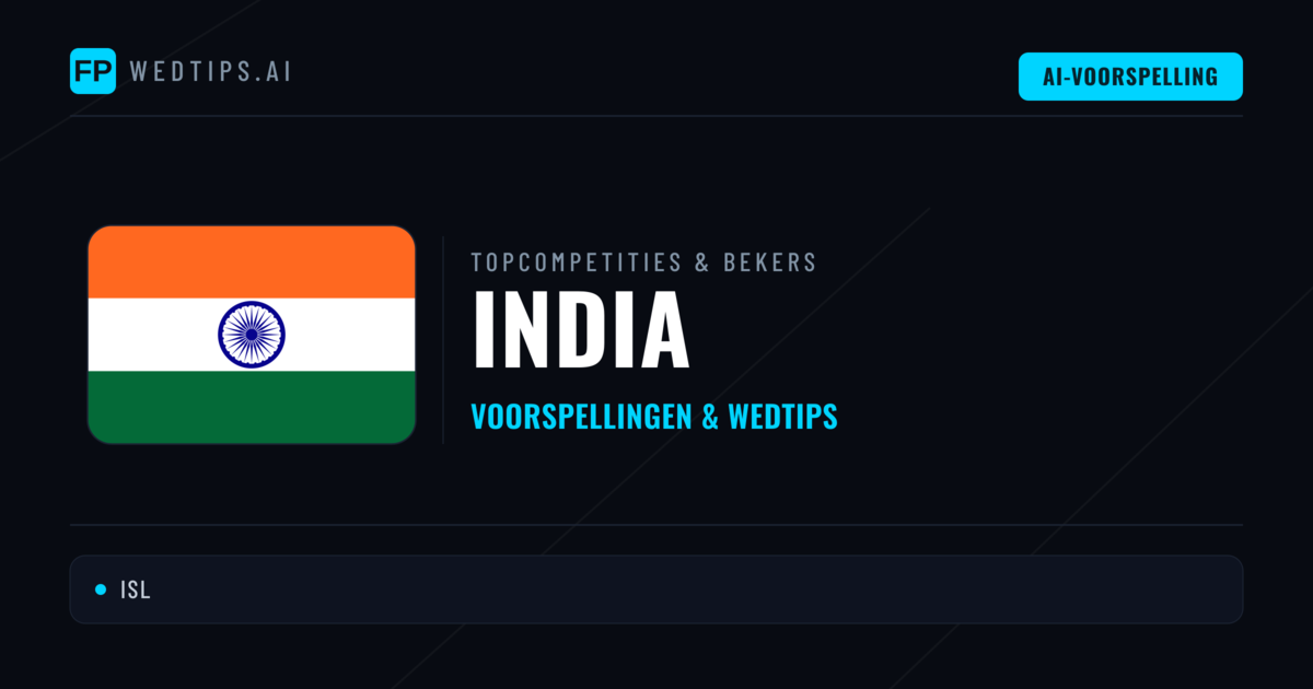 India Voorspellingen & Tips - Voetbal voorspellingen en wedden