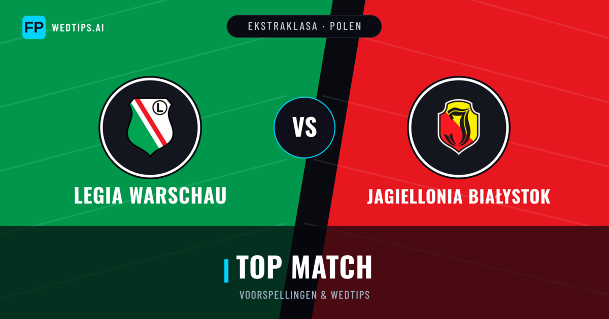 Legia Warschau vs Jagiellonia Białystok voorspellingen & statistieken