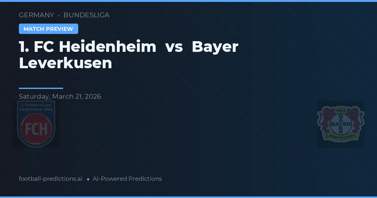 1. FC Heidenheim vs Bayer Leverkusen — voorspelling en vooruitblik wedstrijd