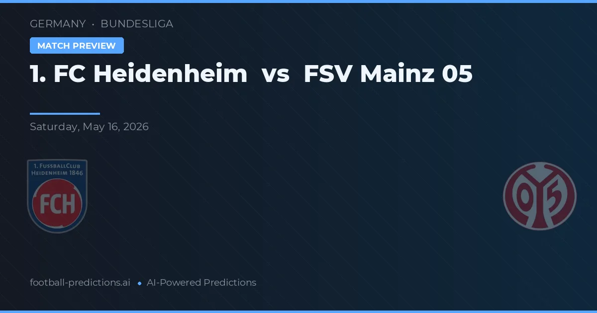 1. FC Heidenheim vs FSV Mainz 05 — voorspelling en vooruitblik wedstrijd