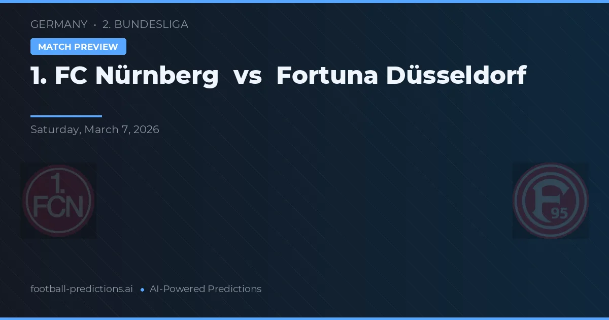 1. FC Nürnberg vs Fortuna Düsseldorf — voorspelling en vooruitblik wedstrijd