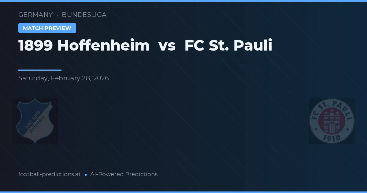 1899 Hoffenheim vs FC St. Pauli — voorspelling en vooruitblik wedstrijd