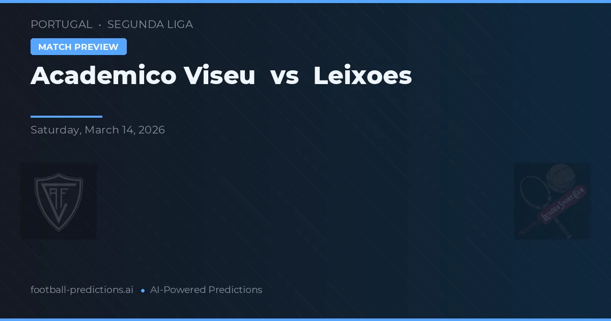 Académico Viseu vs Leixões — voorspelling en vooruitblik wedstrijd
