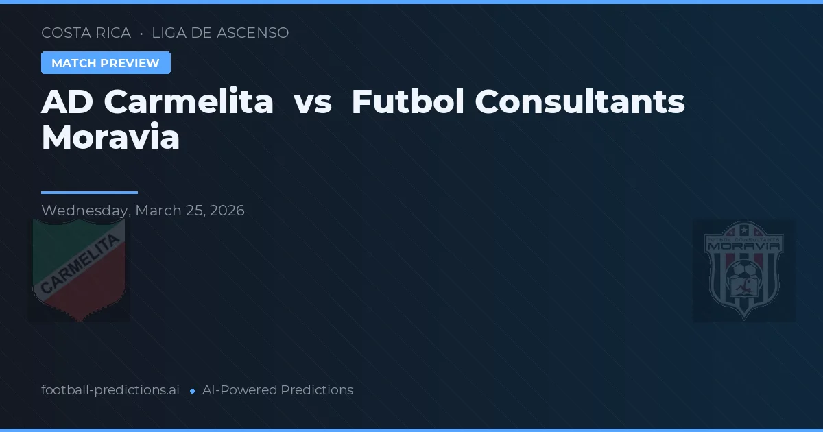 AD Carmelita vs Futbol Consultants Moravia — voorspelling en vooruitblik wedstrijd