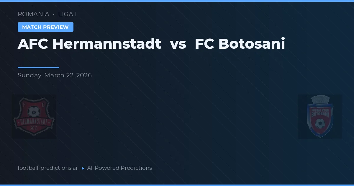 AFC Hermannstadt vs FC Botoșani — voorspelling en vooruitblik wedstrijd