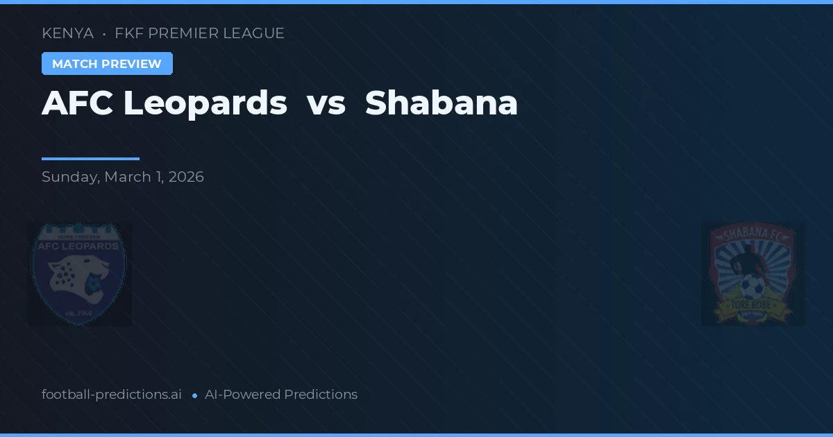 AFC Leopards vs Shabana — voorspelling en vooruitblik wedstrijd