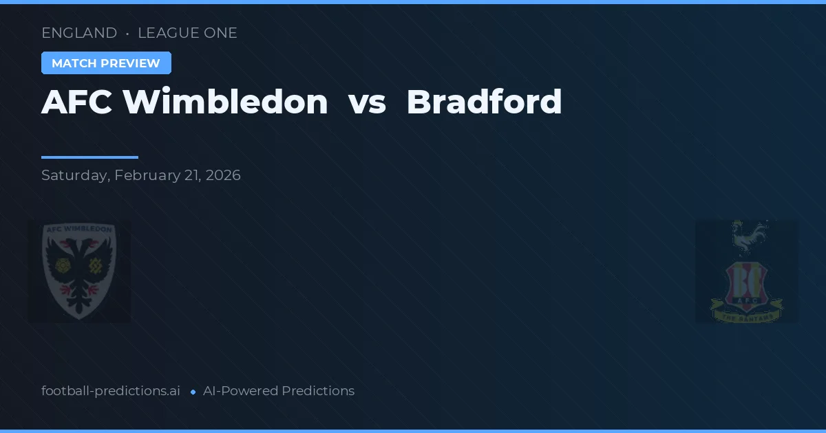 AFC Wimbledon vs Bradford City — voorspelling en vooruitblik wedstrijd