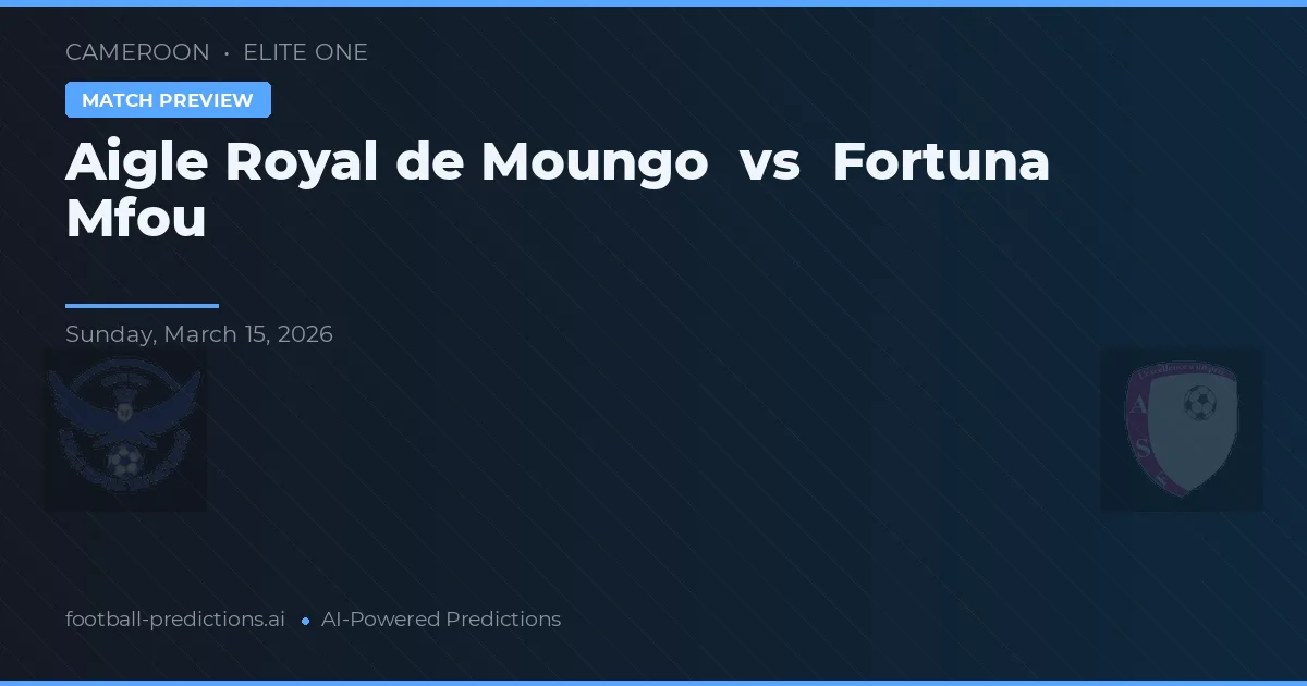 Aigle Royal de Moungo vs Fortuna Mfou — voorspelling en vooruitblik wedstrijd