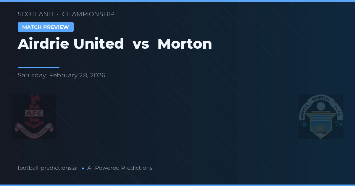 Airdrie United vs Morton — voorspelling en vooruitblik wedstrijd