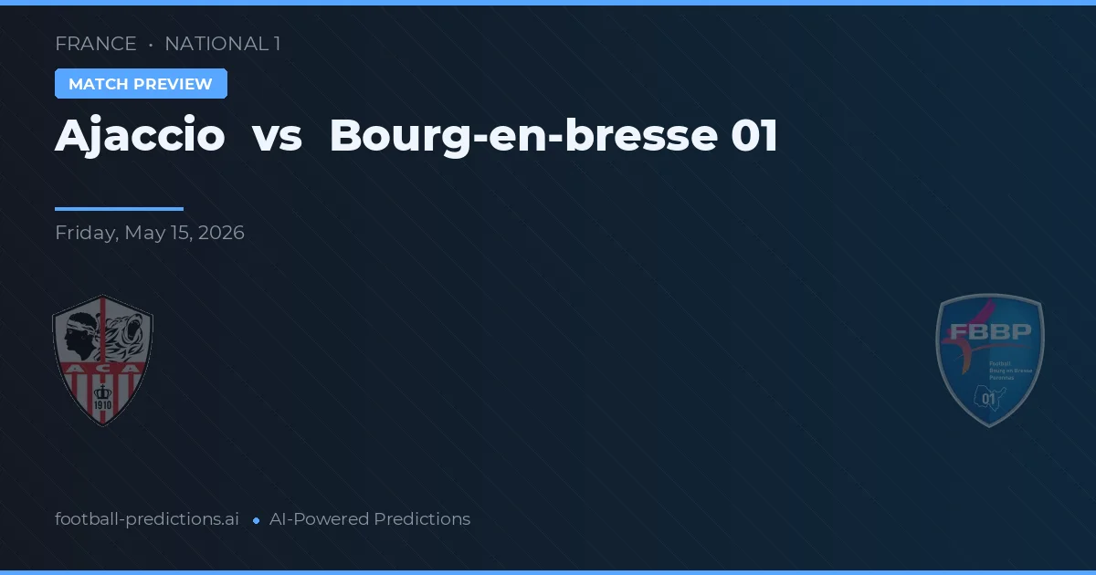 Ajaccio vs Bourg-en-Bresse 01 — voorspelling en vooruitblik wedstrijd