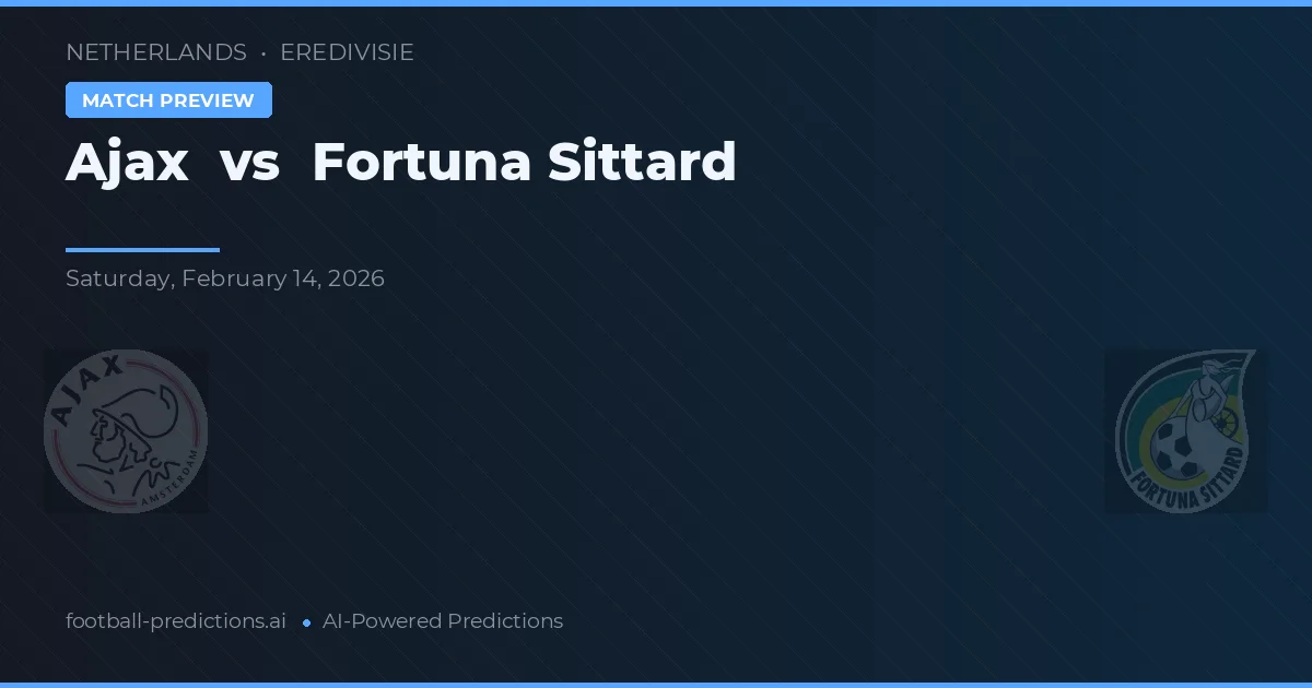 Ajax vs Fortuna Sittard — voorspelling en vooruitblik wedstrijd