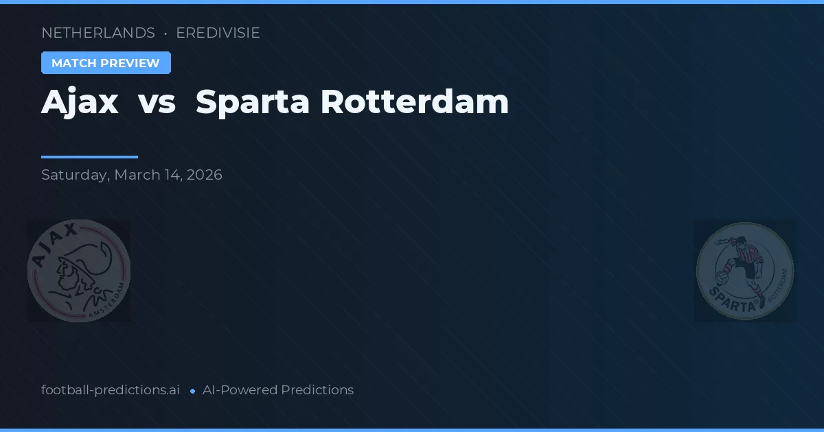 Ajax vs Sparta Rotterdam — voorspelling en vooruitblik wedstrijd