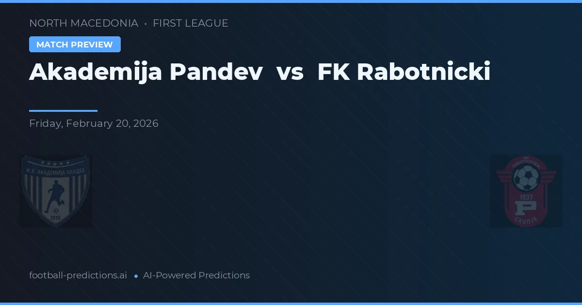Academia Pandev vs FK Rabotnički — voorspelling en vooruitblik wedstrijd