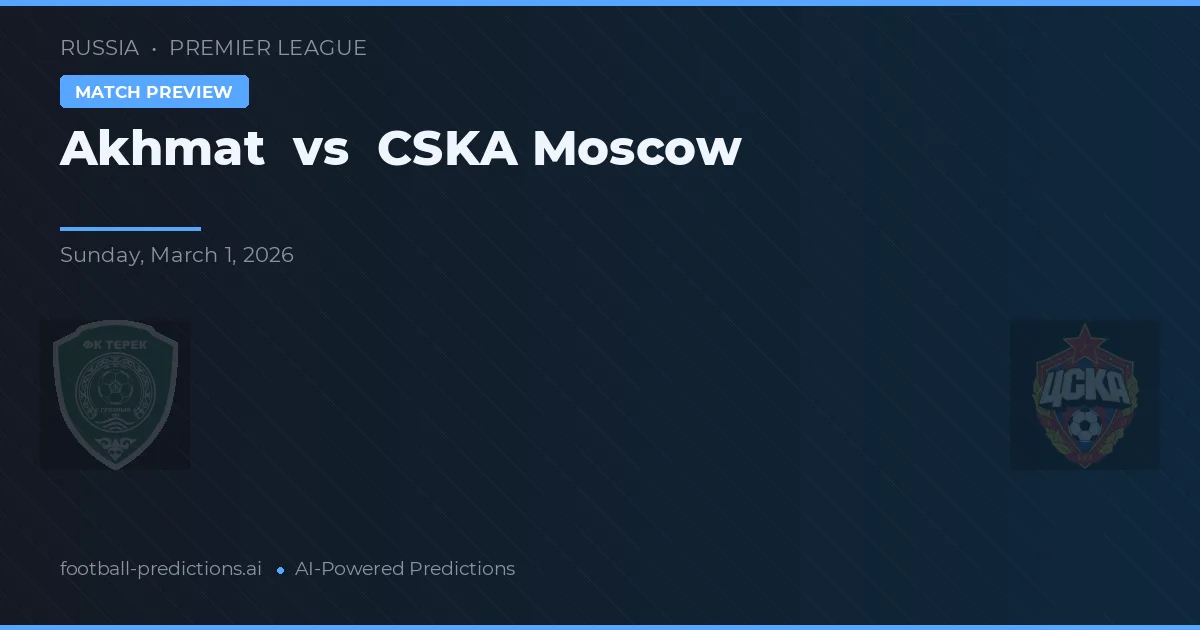 Akhmat vs CSKA Moskou — voorspelling en vooruitblik wedstrijd