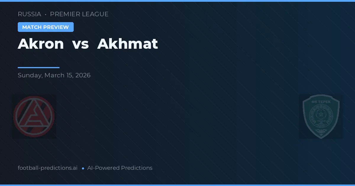 Akron vs Akhmat — voorspelling en vooruitblik wedstrijd