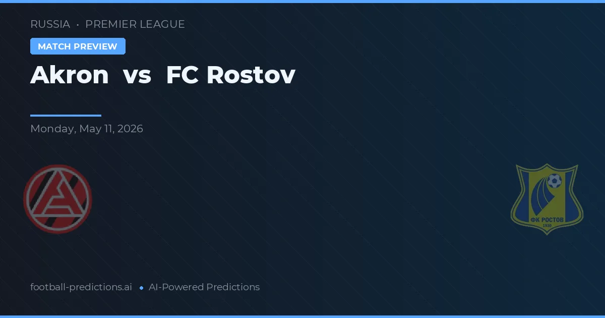 Akron vs FC Rostov — voorspelling en vooruitblik wedstrijd