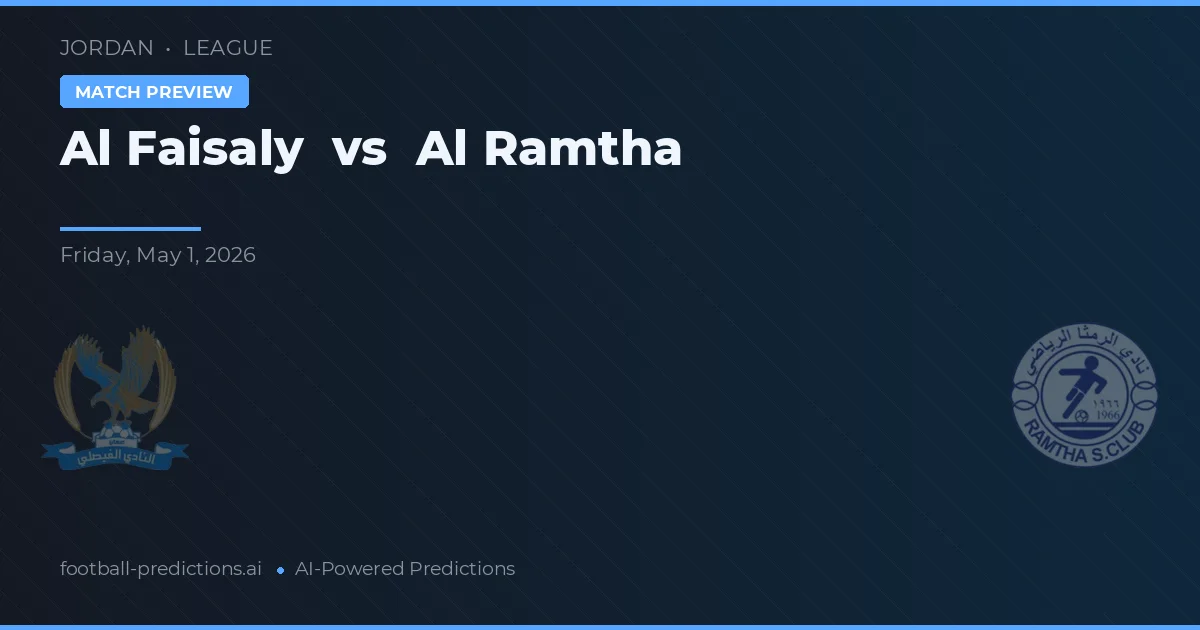 Al Faisaly vs Al Ramtha — voorspelling en vooruitblik wedstrijd