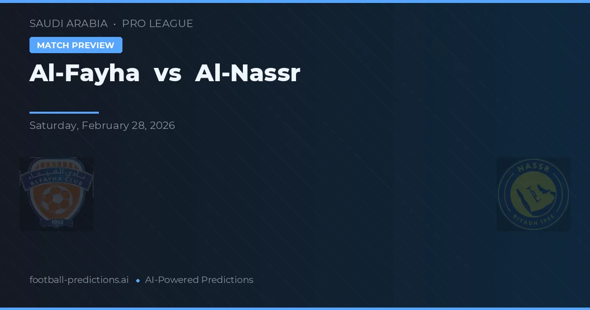 Al-Fayha vs Al-Nassr — voorspelling en vooruitblik wedstrijd