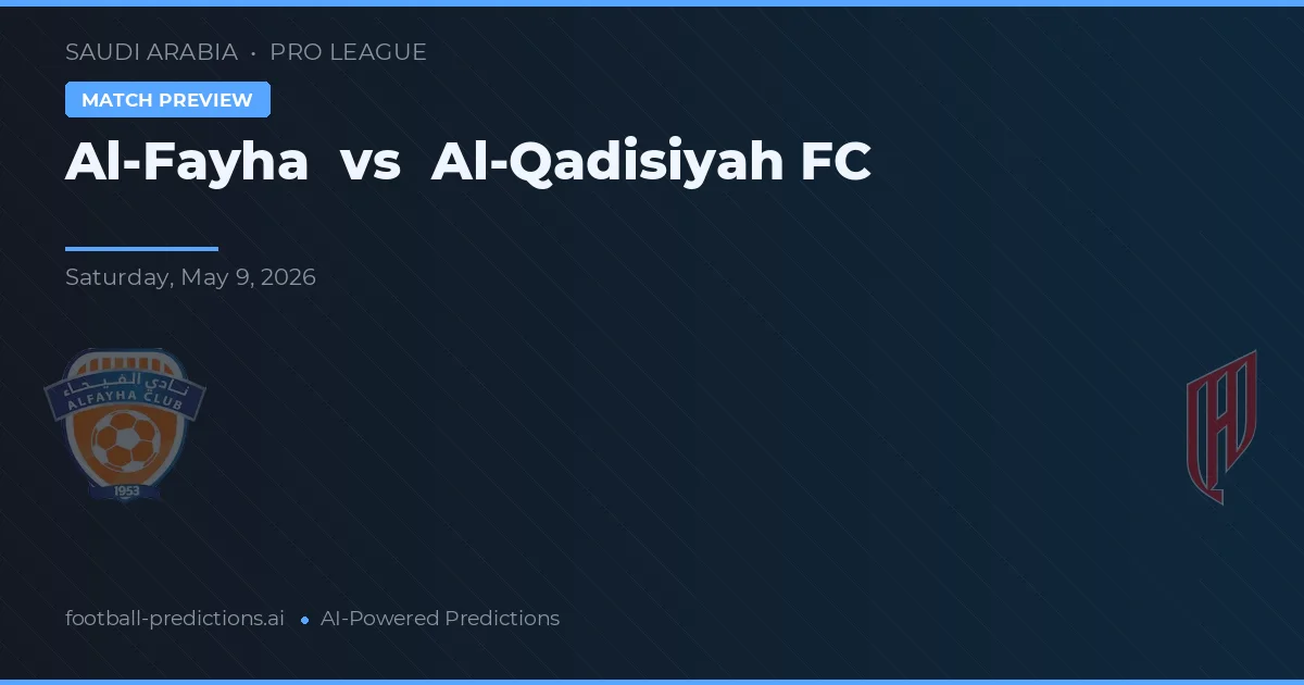 Al-Fayha vs Al-Qadisiyah FC — voorspelling en vooruitblik wedstrijd