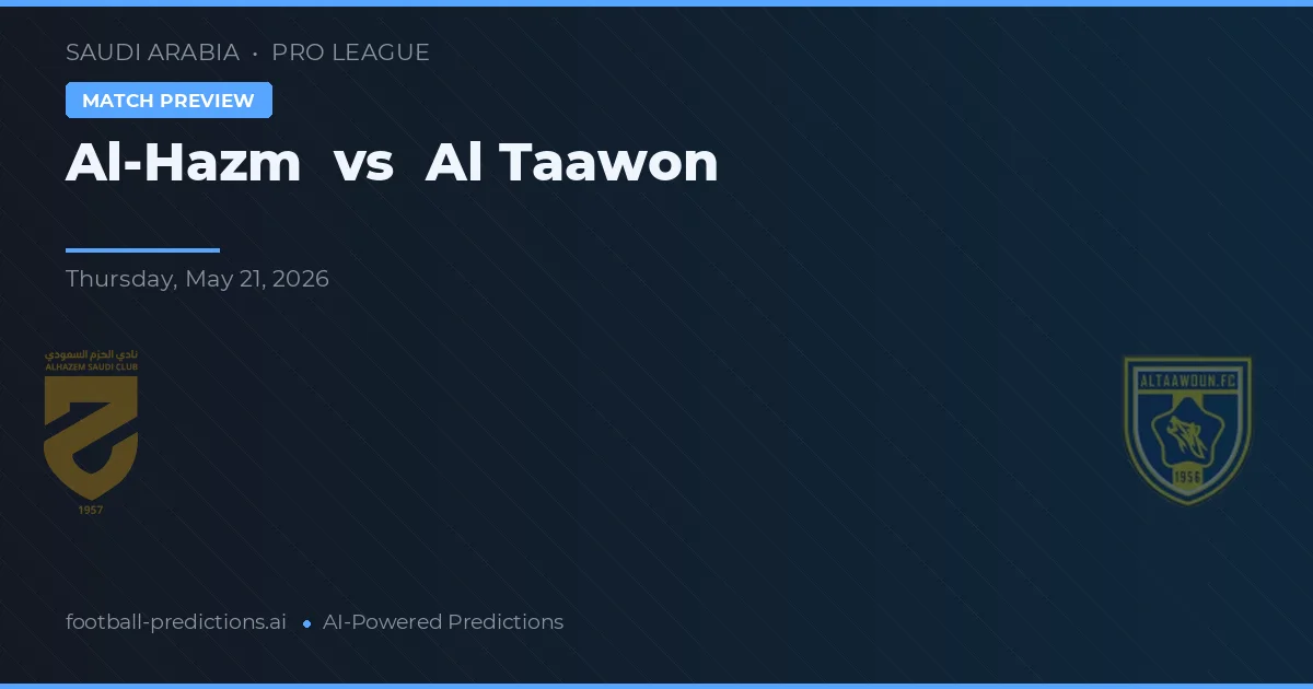Al-Hazm vs Al Taawon — voorspelling en vooruitblik wedstrijd