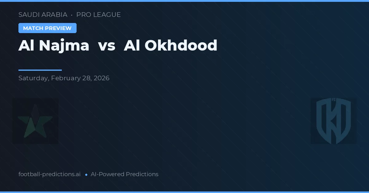 Al Najma vs Al Okhdood — voorspelling en vooruitblik wedstrijd