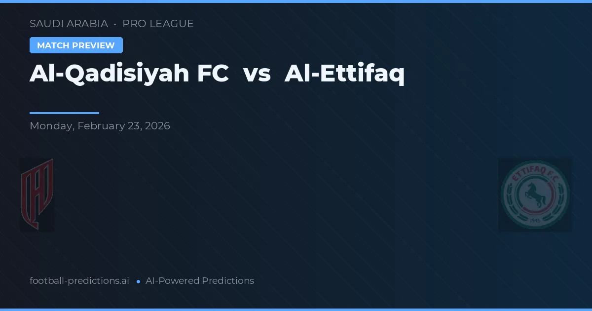 Al-Qadisiyah FC vs Al-Ettifaq — voorspelling en vooruitblik wedstrijd