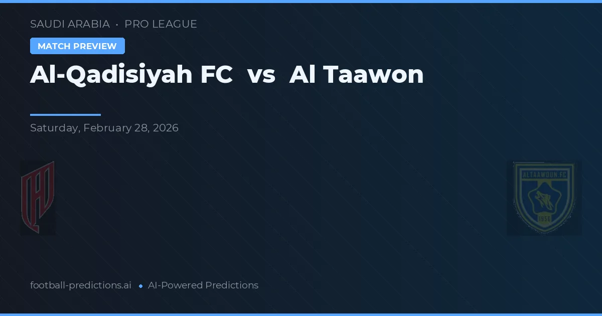 Al-Qadisiyah FC vs Al Taawon — voorspelling en vooruitblik wedstrijd