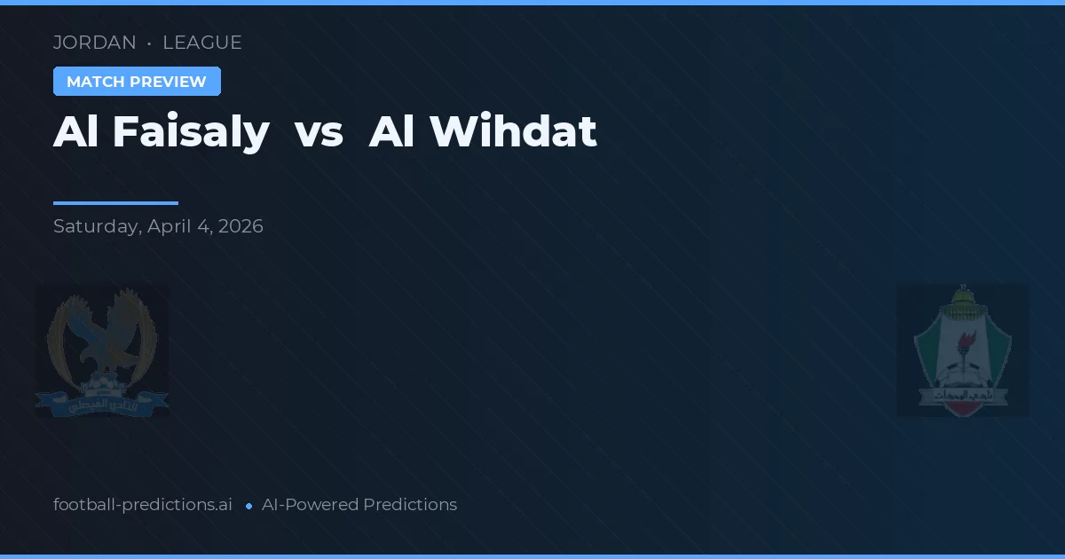 Al Wihdat vs Al Faisaly — voorspelling en vooruitblik wedstrijd