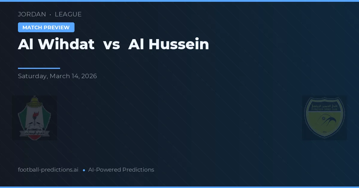 Al Wihdat vs Al Hussein — voorspelling en vooruitblik wedstrijd