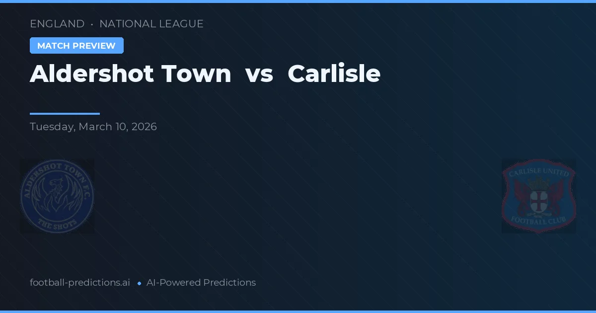 Aldershot Town vs Carlisle — voorspelling en vooruitblik wedstrijd