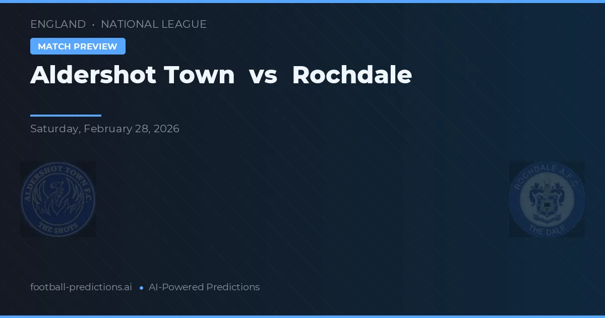 Aldershot Town vs Rochdale — voorspelling en vooruitblik wedstrijd