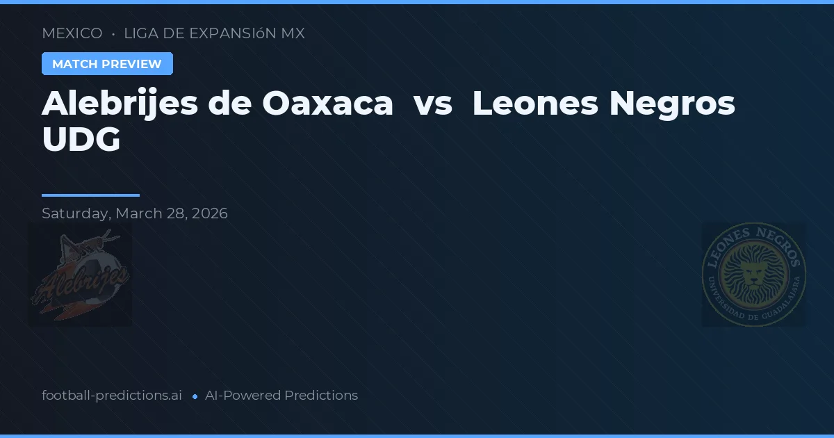 Alebrijes de Oaxaca vs Leones Negros UDG — voorspelling en vooruitblik wedstrijd