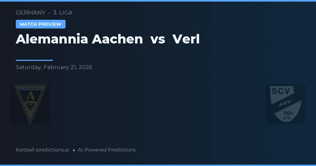 Alemannia Aachen vs Verl — voorspelling en vooruitblik wedstrijd