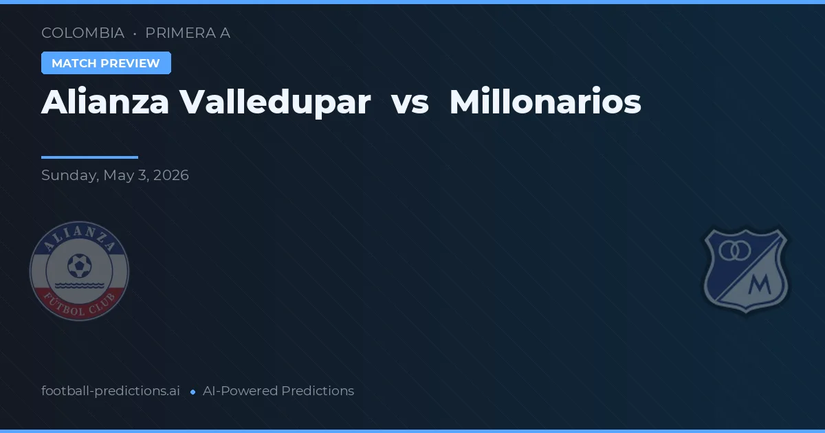 Alianza Valledupar vs Millonarios — voorspelling en vooruitblik wedstrijd